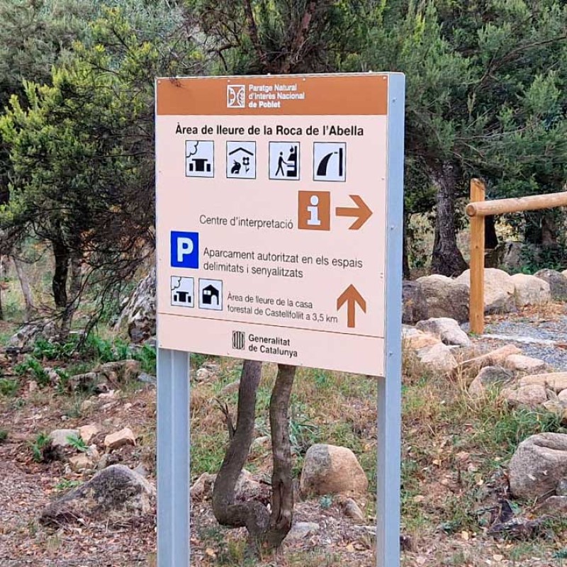 Cartellera Fusta Acer | Espais Naturals Protegits | Senyalització Parc